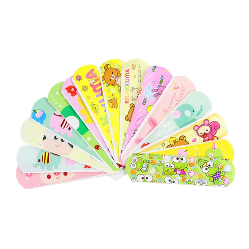 100PC Cartoon Cute Children Adult Breathable Waterproof Band-aid Ok Stretch Bag Hemostatic Stickers Household First Aid Supplies