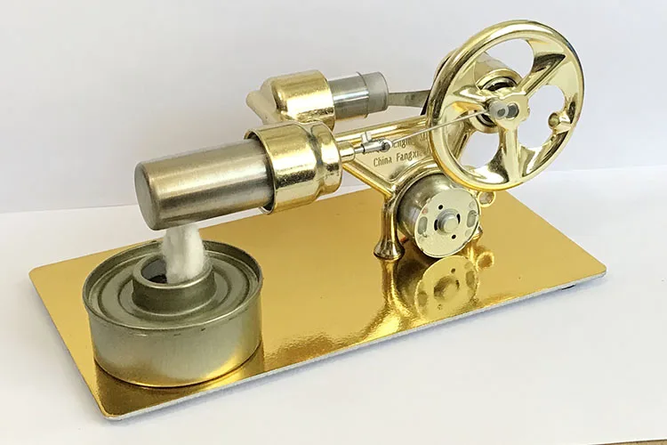 Mini Hot Air Stirling Engine Motor Model Stream Power Physics Experiment Model Educational Science Toy Gift for Children