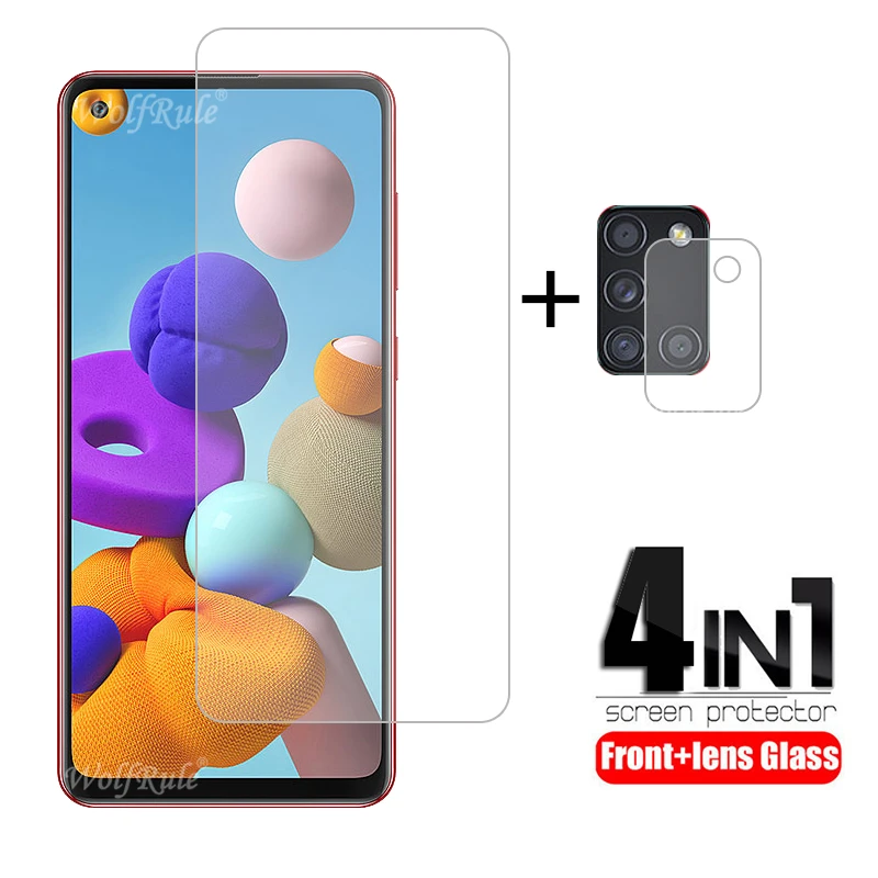 4-в-1 для Samsung Galaxy A21S стекло для Samsung A21S закаленное стекло для Samsung M21 M31 M11 A51 A71 A11 A31 A41 A21S стекло объектива