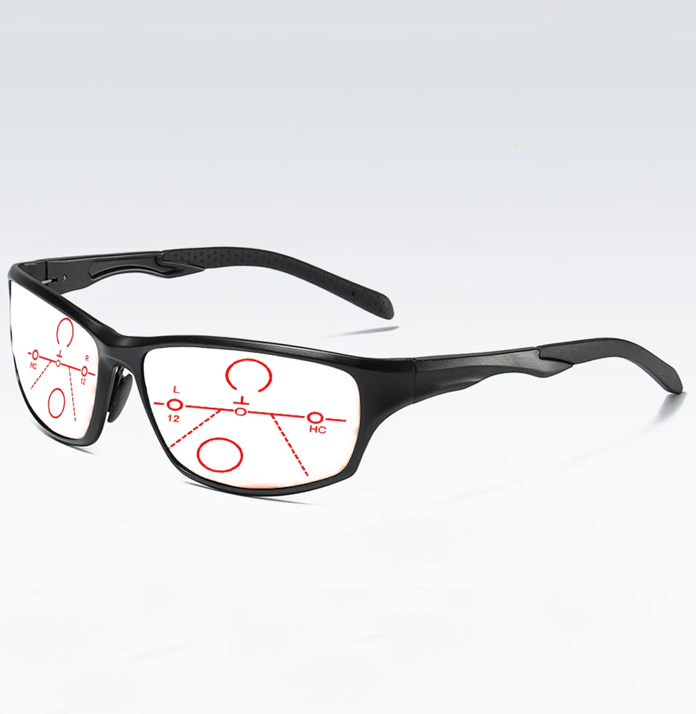 Al-mg Spring Hinge Sports Full-rim Progressive Multifocal Reading Glasses +0.75 +1 +1.25 +1.5 +1.75 +2 +2.25 +2.5 +2.75 To +4