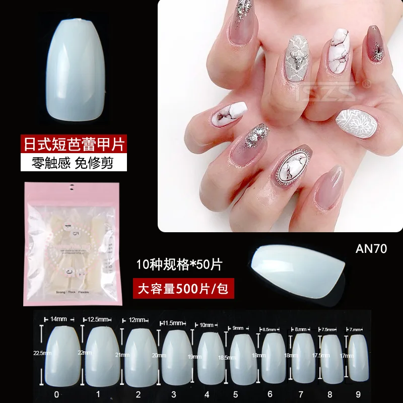 Tszs-偽のネイル用の透明なアクリルチップ,500ピース/ロット,10サイズ