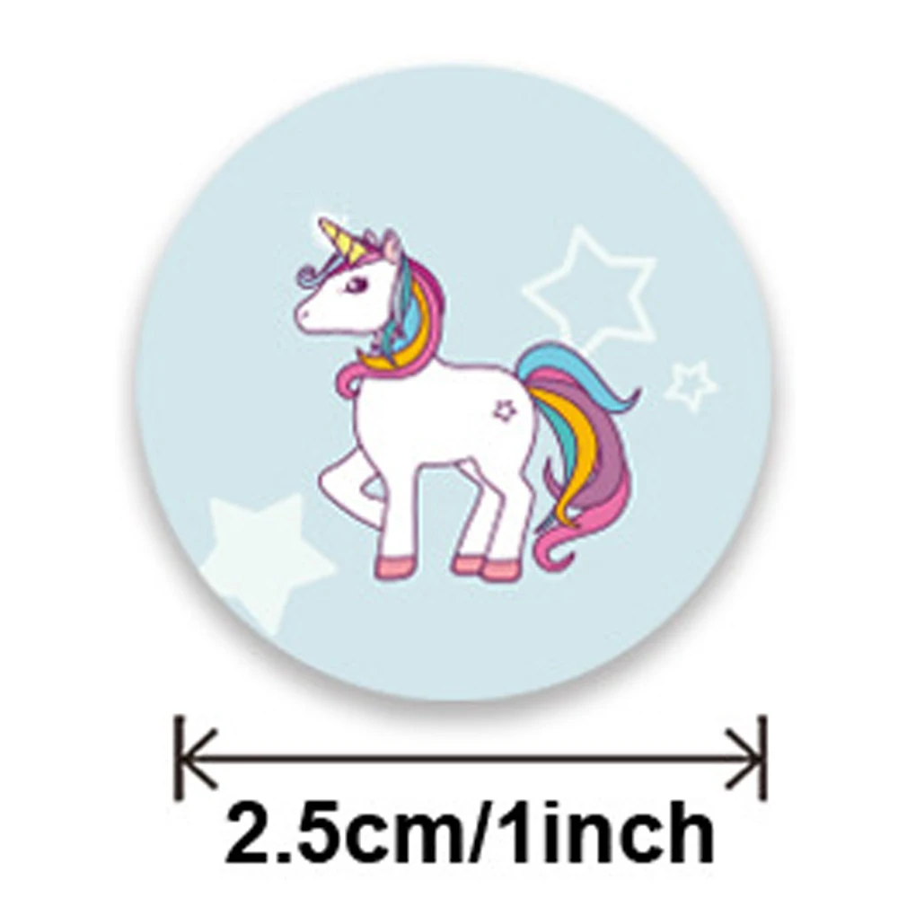 100-500pcs Unicorn Sticker Cute Animals Sticker for Kids Classic Toy Decoration School Teacher Supplies Encouragement Sticker