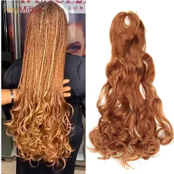 20 Polegada onda solta cabelo de crochê extensão para tranças de cabelo sintético encaracolado espiral cachos pré estiramento trança cabelo para preto