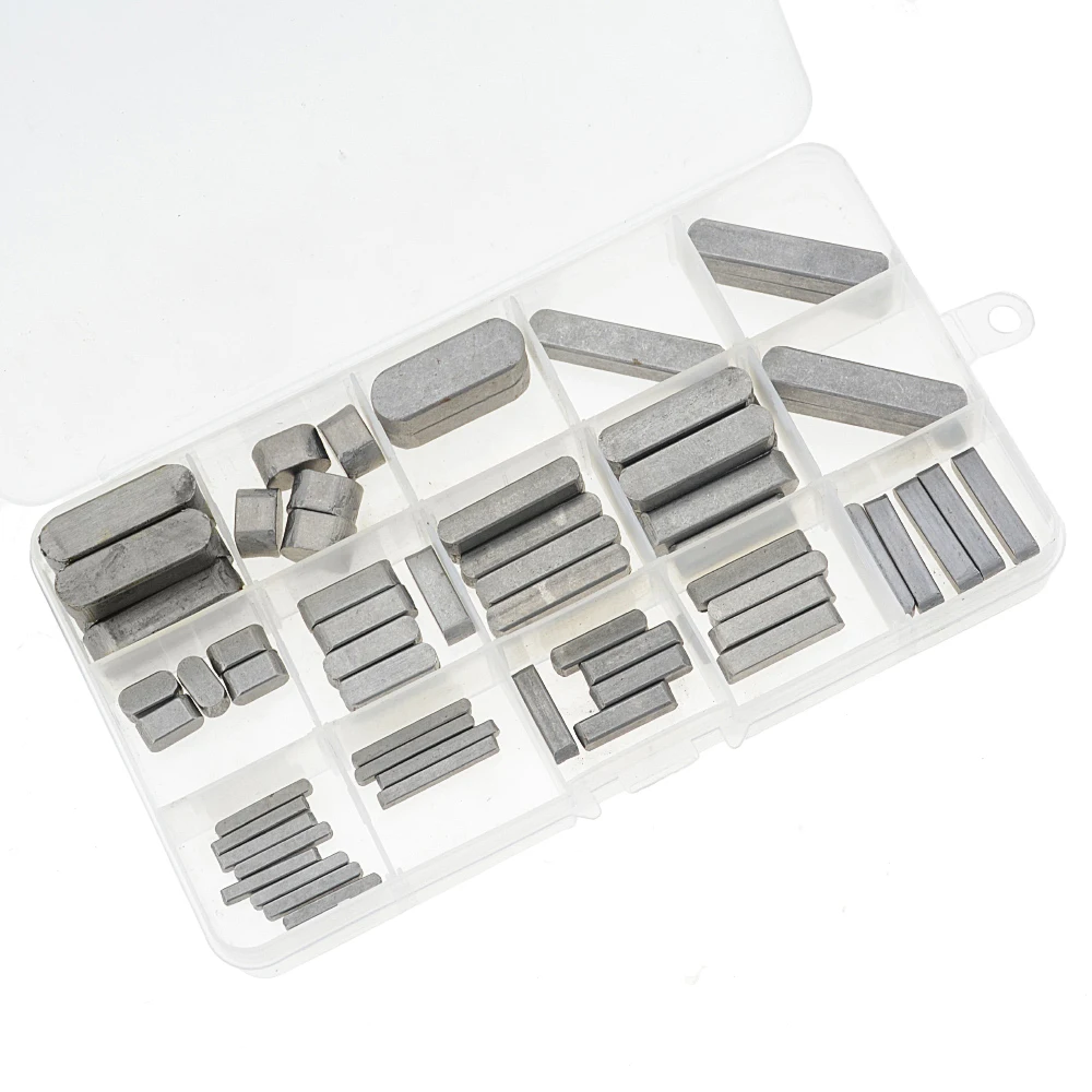 60PCS/Box Type A Round Ended Feather Key Parallel Drive Shaft Keys Set 3mm 5mm 6mm 8mm 10mm 12mm Hardware