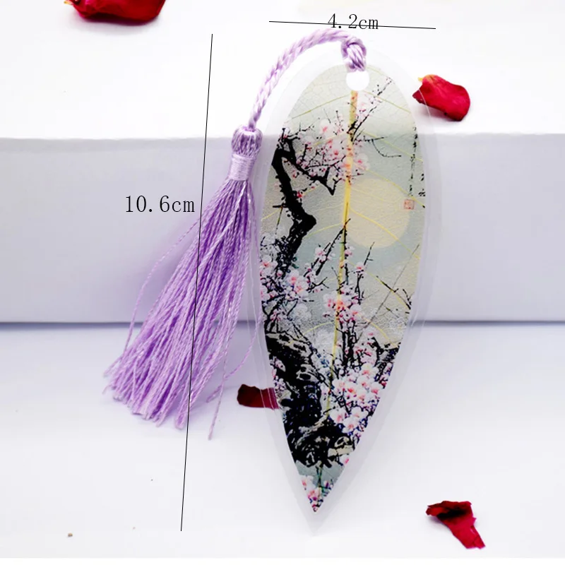 1pc Leaves Vein Bookmark Creative Chinese Wind Tassel Bookmarks Collectibles Boekenlegger Stationery Creative School Supplies