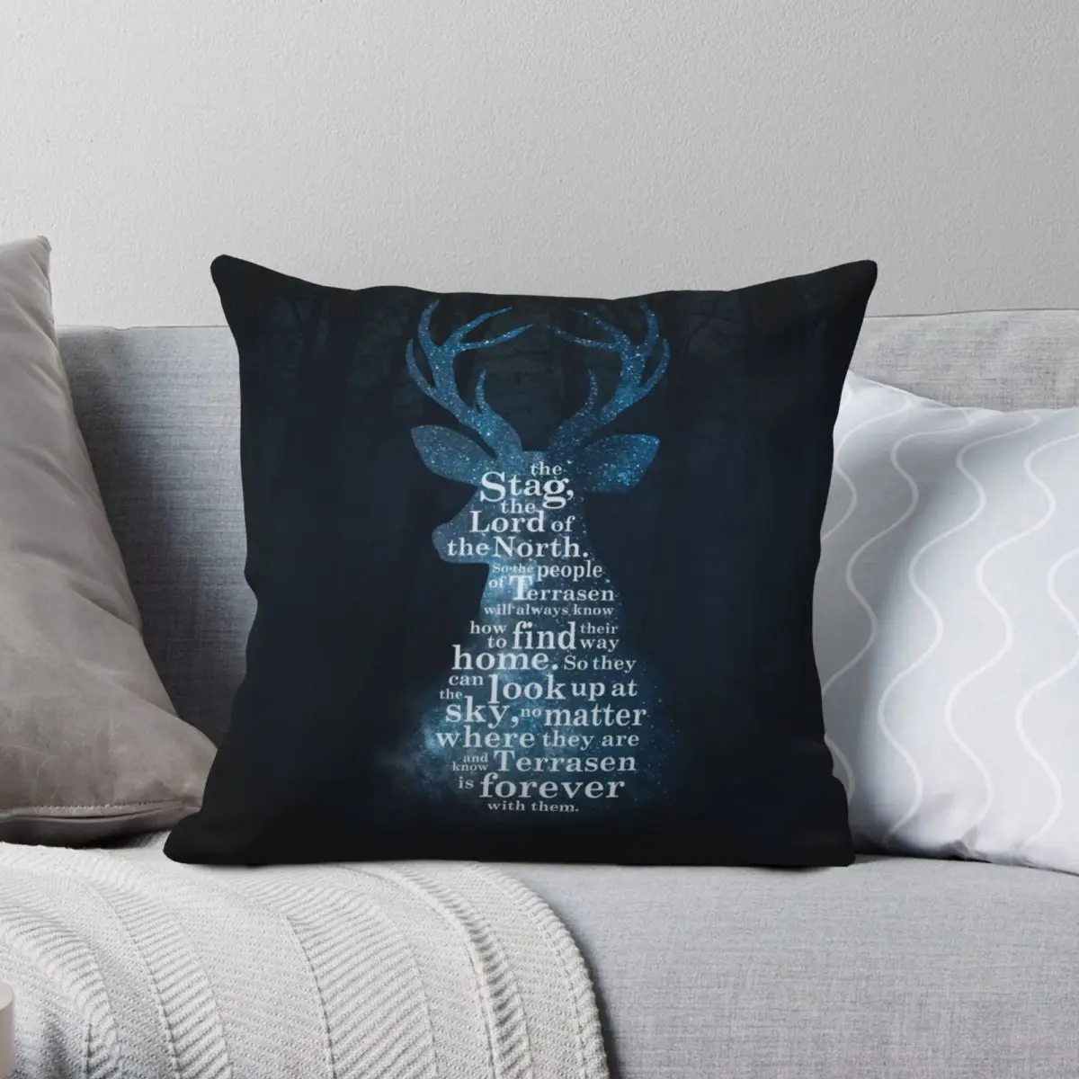 

The Stag The Lord Of The North Pillowcase Polyester Linen Velvet Printed Zip Decor Throw Pillow Case Bed Cushion Cover
