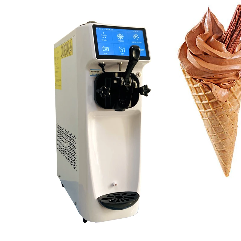 Small Single Head Ice Cream Machine 900W Desktop Soft Ice Cream Machine Home And Business Dual-use Ice Cream Sundae Machine