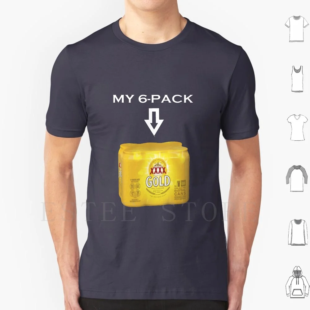 My 6-Pack.....of Xxxx Gold T Shirt Men Cotton 6xl Xxxx Gold 4x Gold 4x Beer Australian Aussie Australian Beer Australian Gold