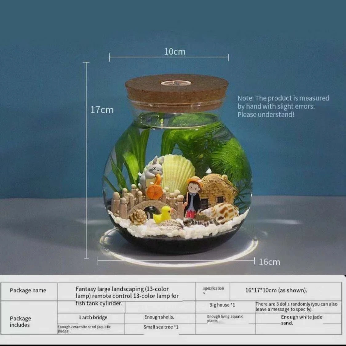 Aquarium small fish tank micro-view viewing aquarium landscaping fighting fish tank glass ecological bottle aquarium accessories