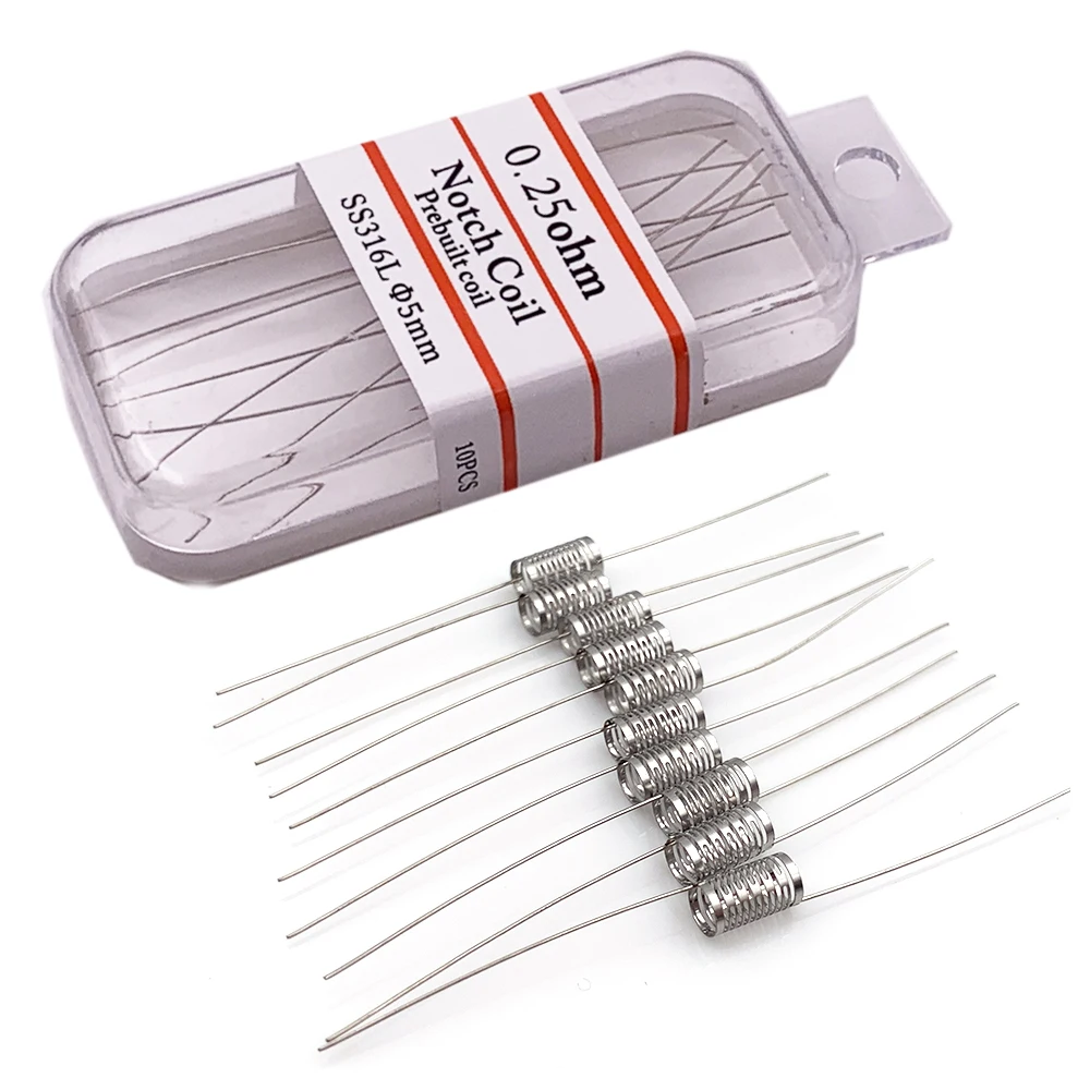 Bobina di tacca SS316L Filo di riscaldamento 0,25ohm Bobine precostruite precostruite per sigaretta elettronica Dead Rabbit RDA RBA Strumenti fai da te