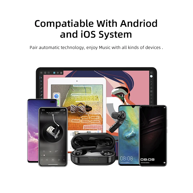 Awei T10C 2020 최신 게임 버전 tws 5.0 ipx4 블루투스 진정한 무선 이어 버드 터치 컨트롤 소음 차단 볼륨 컨트롤 마이크가있는 슈퍼베이스 사운드