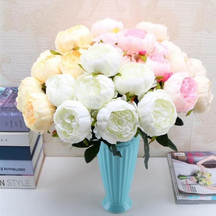 European style 1 Bunch 7 Head Peony Artificial Flowers Peonies Silk Flower Floral Bouquet Wedding Decoration Vivid Fake Flowers