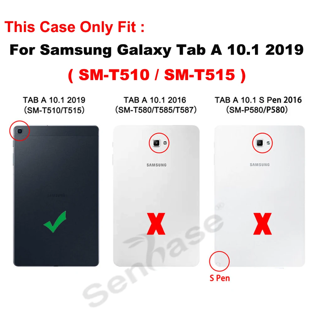 For Samsung Galaxy Tab A 10.1 2019 SM-T510 SM-T515 Case Kids Safe Armor Shockproof Hard PC Silicon Hybrid Stand Tablet Cover