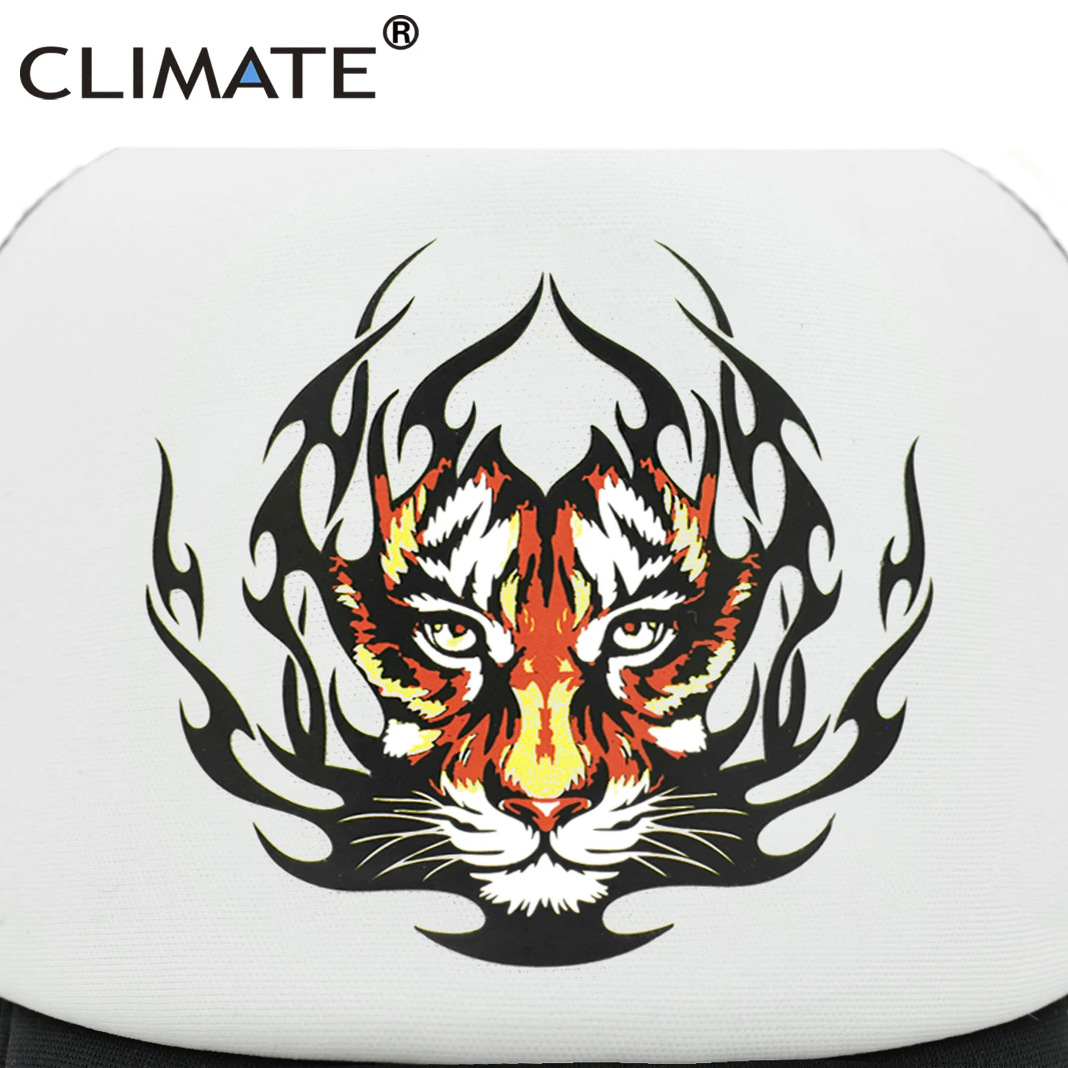 CLIMATE Cool Tiger Trucker Cap Fire Tiger Fire Cap Men Women Hip Hop Funny Hat Baseball Cap Cool Summer Mesh Cap