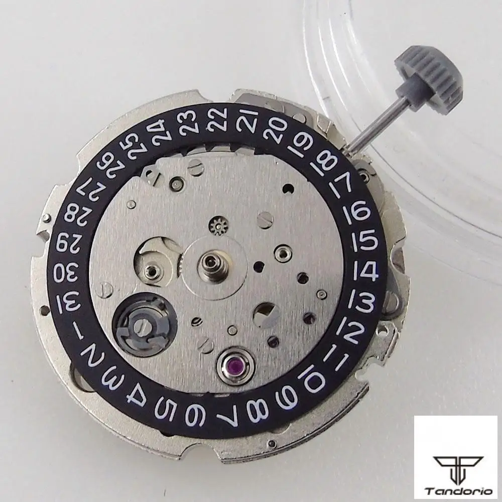 Genuine Miyota 8215 Automatic Movement Black/White Date Display High Accuracy 21 Jewels 26mm*7.5mm