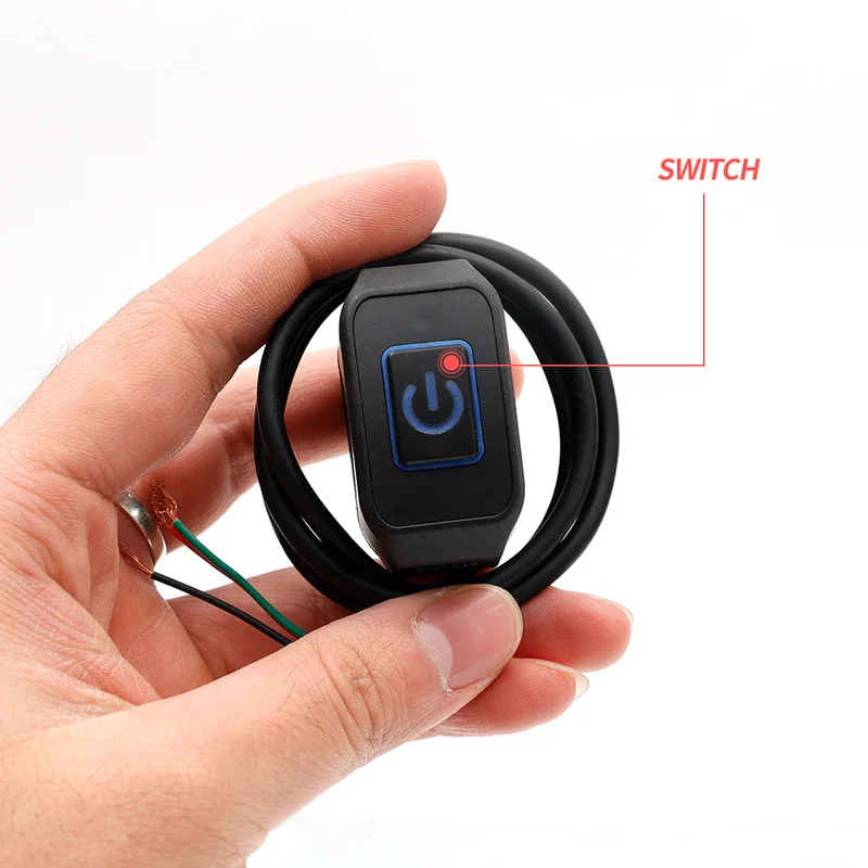 Imagen 5: Interruptor de motocicleta, bocina de faro, interruptor de Control modificado, montaje en manillar, botón rojo, azul, blanco, amarillo y verde con luz LED