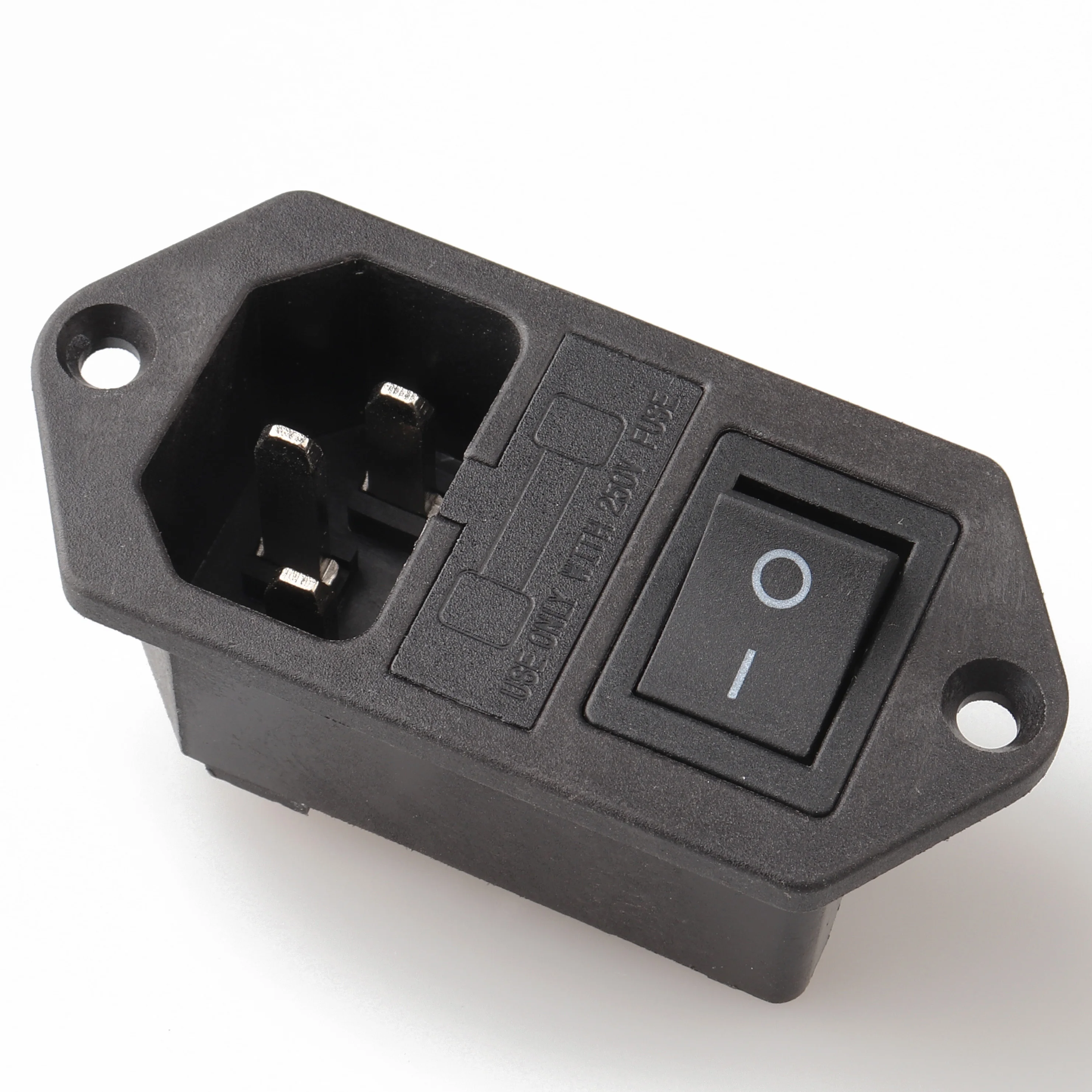 LZ-14-F19 AC Power Socket C14 with Red Light or Black 4P Rocker Switch 10A Fuse