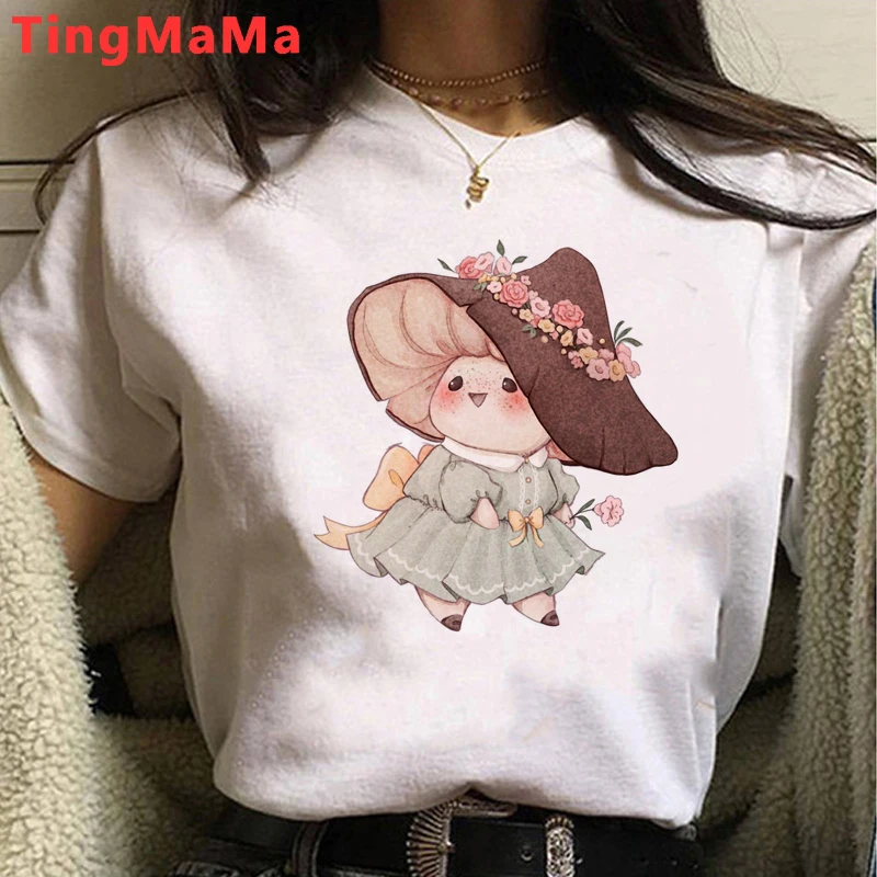 Mushroom Cute T Shirts Women O-neck Casual Summer Tops  Graphic Woman Tshirts 2022 Fashion Streetwear Clothes Female