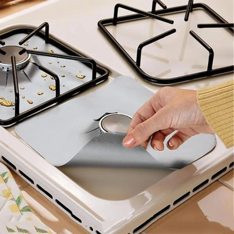 1/4Pcs Cuisinière À Gaz Protecteur De Cuisinière Couverture doublure Propre Tapis Anti-Encrassement Et À L'huile de Cuisson Protéger Accessoires De Cuisine