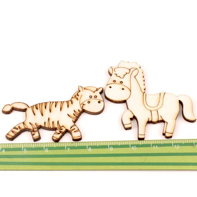 Natual Animal Pattern Wooden Scrapbooking Art Collection Craft for Handmade Accessory Sewing Home Decoration 40mm 20pcs