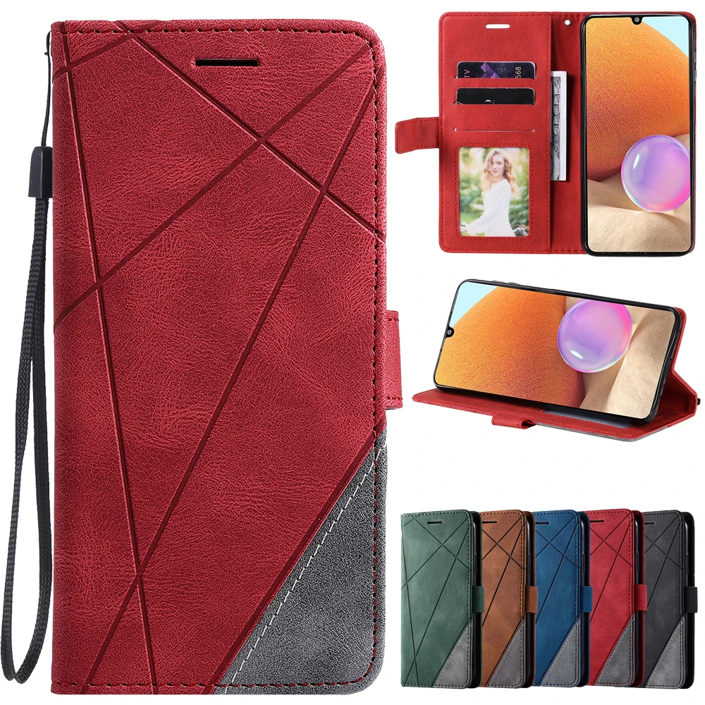 Leather Case For For Samsung Galaxy A01 A02S A10S A11 A12 A20 A21 A32 A40 A41 A50 A51 A52 A70 A71 A72 A91 Phone Stand Cover Bag