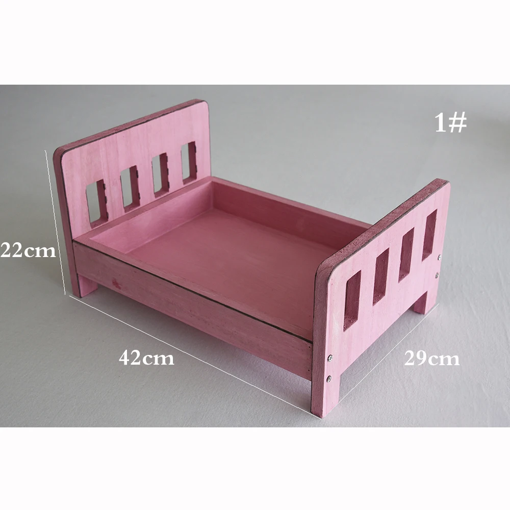 Newborn Photography Vintage Wooden Bed Baby Photoshoot Props Furniture For Studios Photo Shooting Infant Crib Studio Accessories
