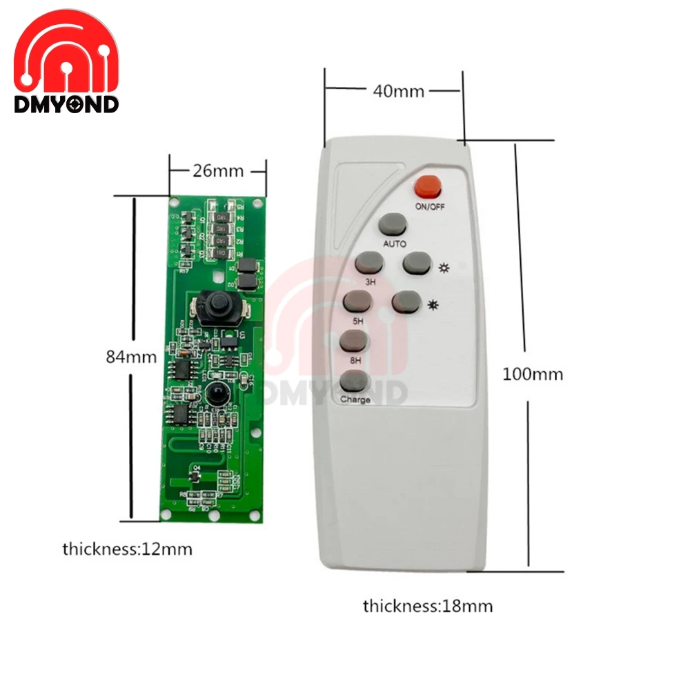 Dmyond 3.2V 3.7V Ottico Radar di Controllo di Induzione Del Corpo Umano Solare Circuito Lampada Solare LED Bordo di Driver con A distanza di