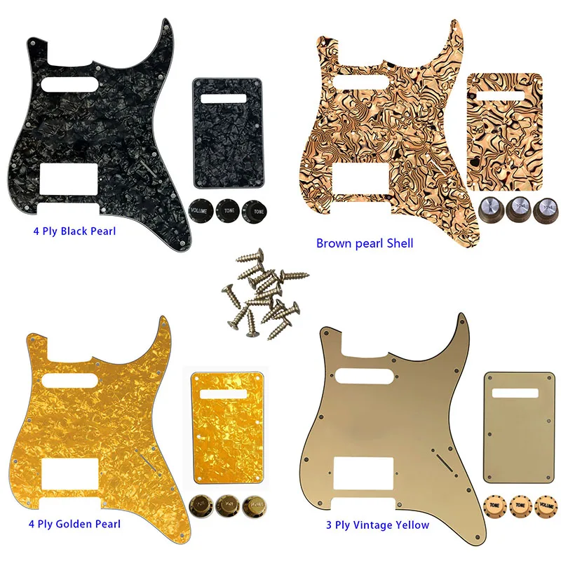 

Guitar Parts - For USA/Mexico Fd Strat 72' 11 Screw Hole Standard PAF Humbcker Hs Guitar Pickguard & Back Plate & Control Knob