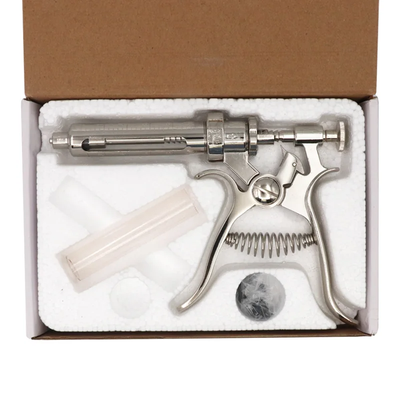 Automatic Veterinary Syringe Livestock Continuos Vaccination Injection Gun Stainless Steel Farm Animal Tool Pet Products