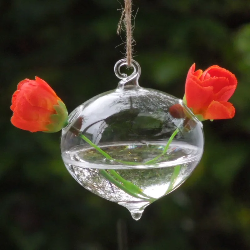 

Free Shipping 12pcs/pack Diameter=8cm Small Size Onion Shape Glass Terrarium Transparent Hydroponic Hanging Vase Home Decoration