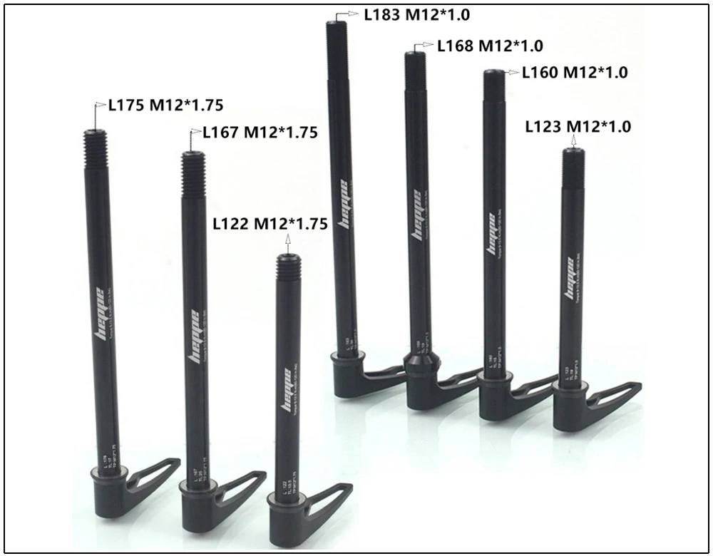 HEPPE MTB Road Bike Thru Axle Front Fork Shaft Skewers 12x100 12x110 Rear Thru Axle 12x142 12x148 Quick Release M12xP1.0/P1.75