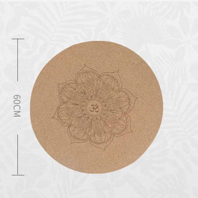 Yoga Mat Little Round Cork Rubber 60x60cmx3mm Non Slip Yoga Cushion Meditation Cushion Pad Pilates Pad for Home Outdoor YS-BUY