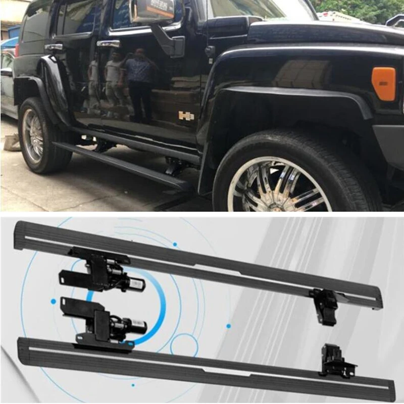 

For HUMMER H2 H3 Side Step Bar Pedals Nerf Electric Motor Automatic Switch Closed Running Boards Side Step Bar Pedals Nerf Bars