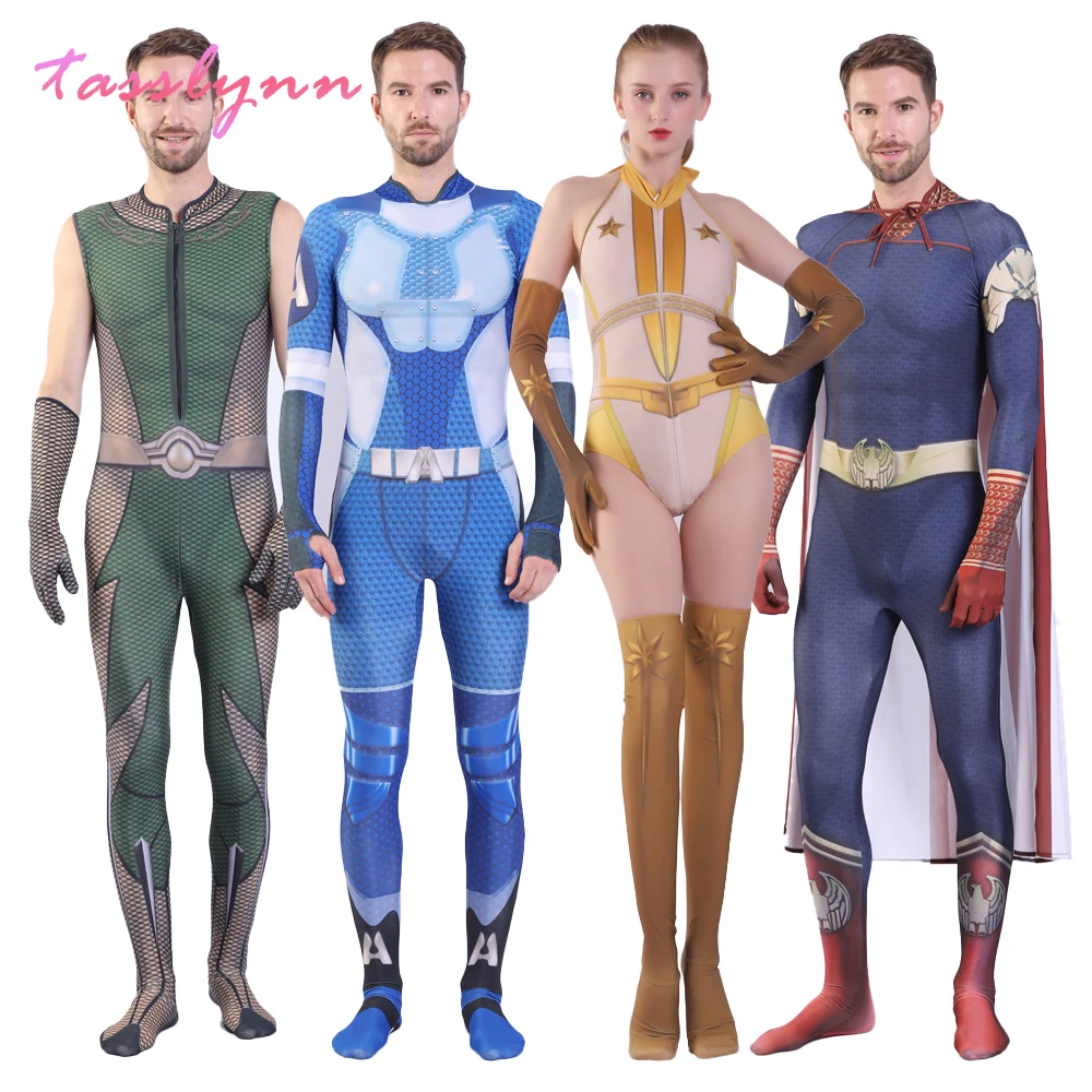 The Boys Homelander A-Train The Deep The Seven Starlight Cosplay Costumes Adults  Spandex Zentai Suit Bodysuit Costumes