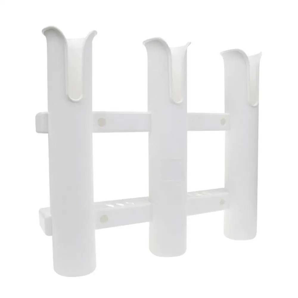 

Boat White Nylon 3 Link Tube Mount Fishing Slotted Rod Holder 3 Rod Pod for Marine Yacht