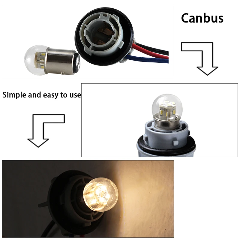 Auto Led Light 1142 BA15D P21D Car Parking Lamp 6V 12V 24V 36V 48V S25 Canbus Truck Brake Turn Signal Bulb 6 12 24 36 V Volt