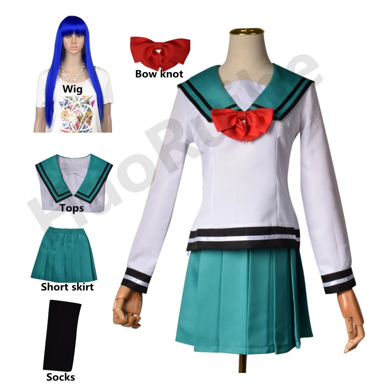 The Disastrous Life of Saiki K. Women Teruhashi Kokomi Cosplay JK uniform Dress Saiki Kusuo no sai-nan Yumehara Chiyo Dress Wigs