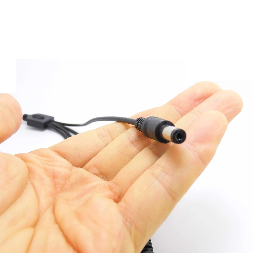 JIENUO DC Power Splitter Adapter Stecker Kabel 1 bis 4 Ausgang 5,5*2,1mm Für CCTV Überwachung Sicherheit Kamera LED Licht Streifen – Detail 7