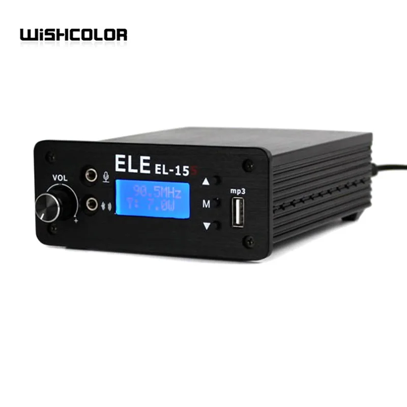 

Wishcolor Wireless FM Transmitter Stereo LCD Broadcast Radio Station 1W to 7W U Disk Audio MP3 Player Black