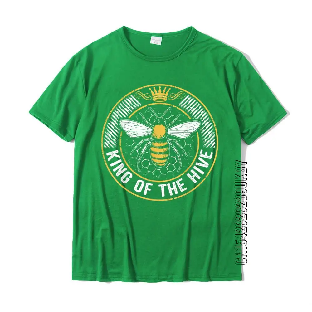 King Of The Hive Beekeeper Bee Lover Honey T-Shirt Normal T Shirt For Adult Cotton Tees Normal Discount