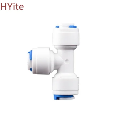 

T Type Reverse Osmosis Aquarium Quick Fitting 1/4" 3/8" OD Hose Equal Connection Tee RO Water Plastic Pipe Coupling Connector