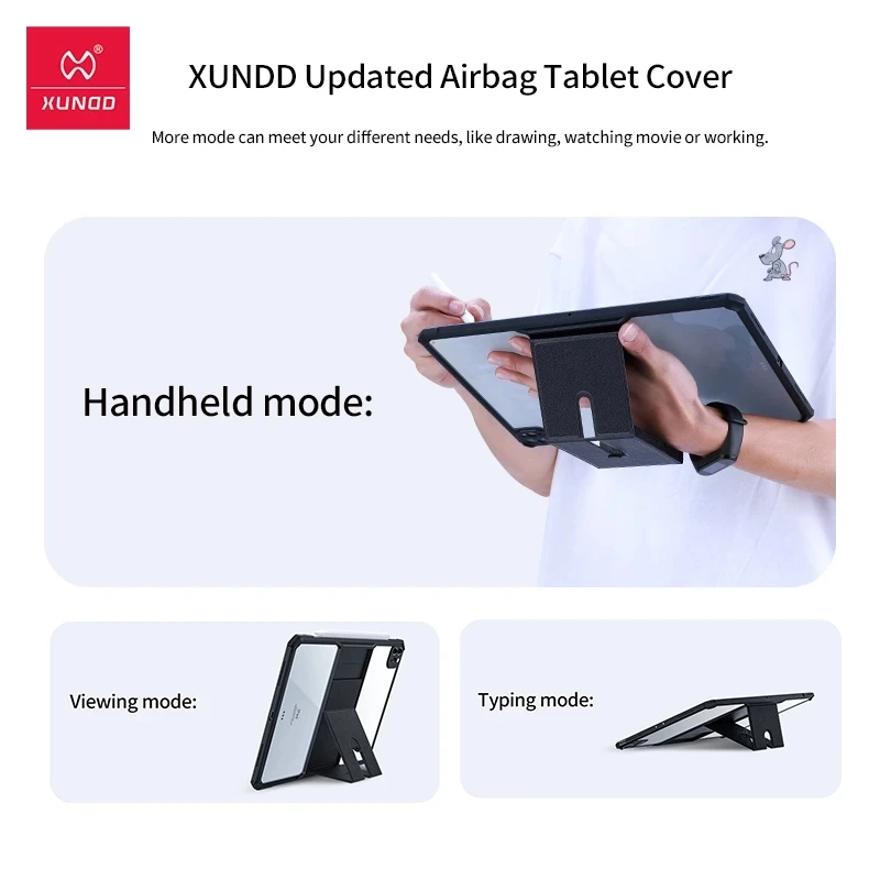 For iPad Pro 12 9 11 Case 2021 For iPad Mini 6 Protective Tablet Cover Holder For iPad Air 4 5 Transparent Shockproof XUNDD Case