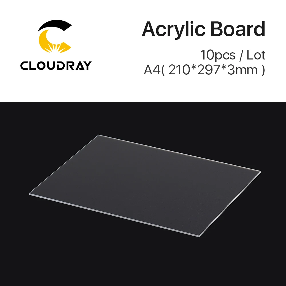 Cloudray 10pcs Acrylic Board Laser Engraving Material A4 Size DIY Gift Material for Co2 Laser Engraving Machine