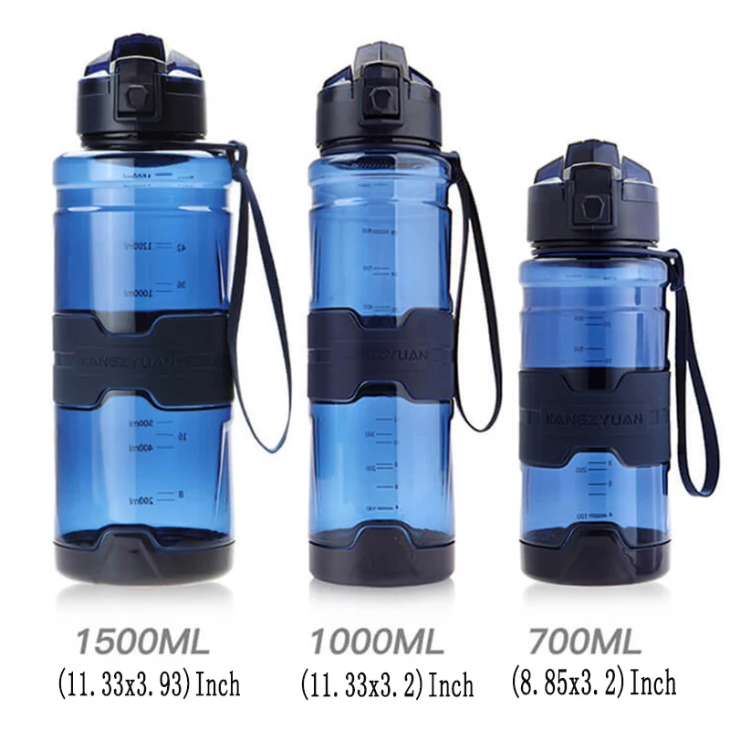 Sport Drinking Water Bottle 700&1500ML Bicycle TravelPortable Anti-Fall Leak-Proof Tritan Plastic Hot Boiling Water Cup BPA Free