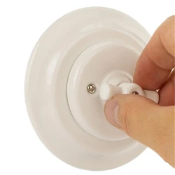 One Gang Double Way Flush-Mounted Porcelain Retro Vintage Wall Switch 240V,10A