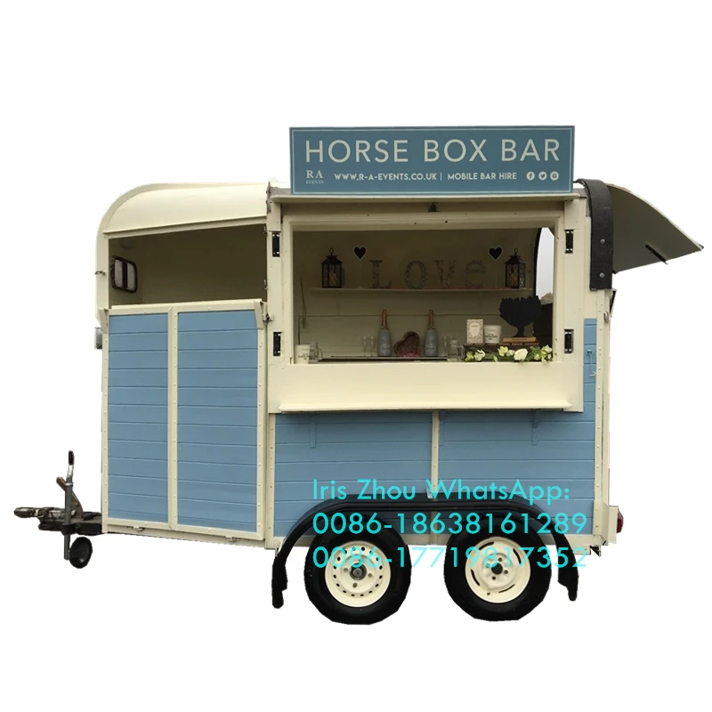 Ngoài Trời Ngựa Hộp Thanh Di Động Nhượng Bộ Phục Vụ Ăn Uống Thực Phẩm Trailer Nóng Chó Cà Phê Hàng Thức Ăn Nhanh Xe Tải