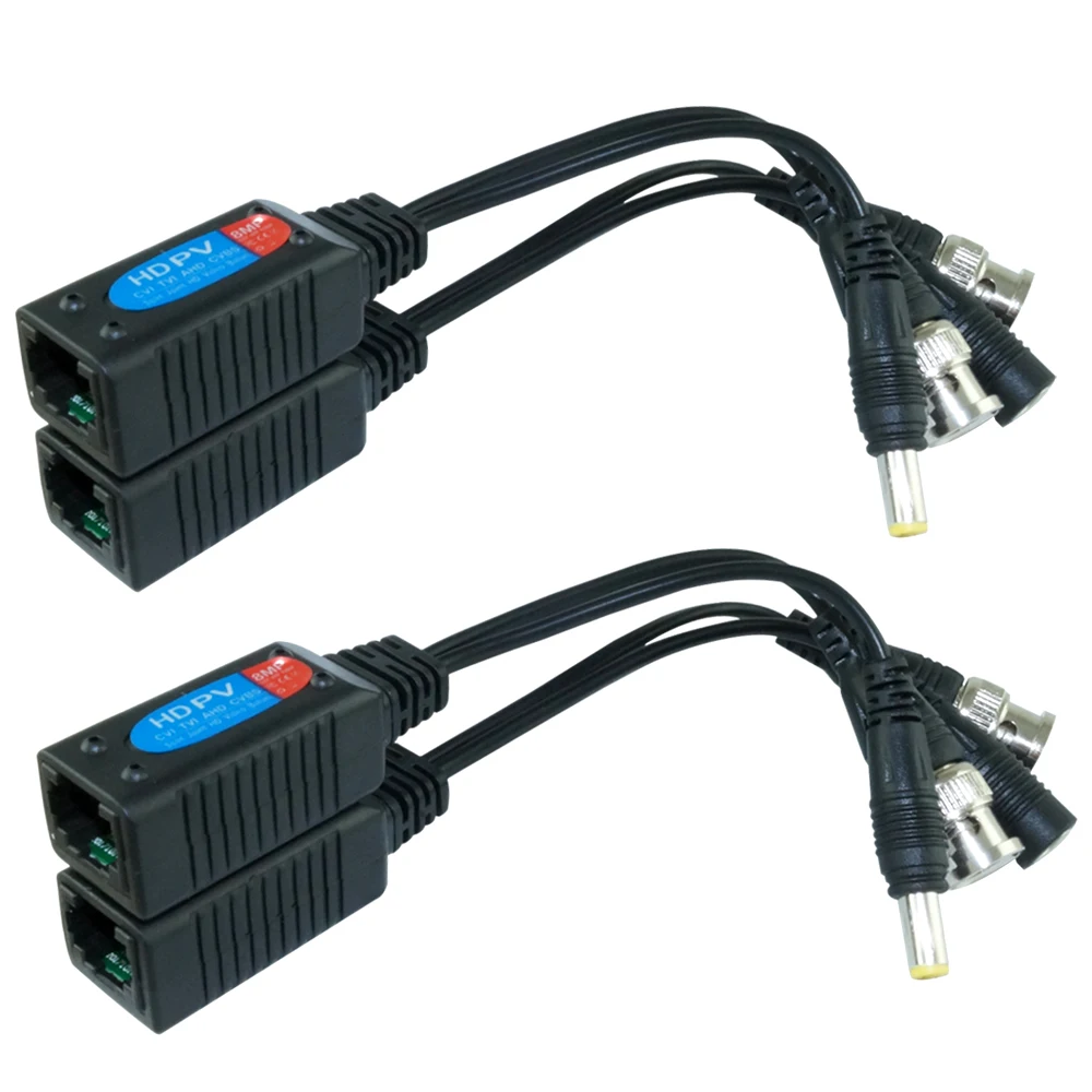 Transceptor de conector Coaxial de par trenzado pasivo CCTV, 8MP, HD, BNC a RJ45, 4K para cámara AHD/CVI/TVI/CVBS