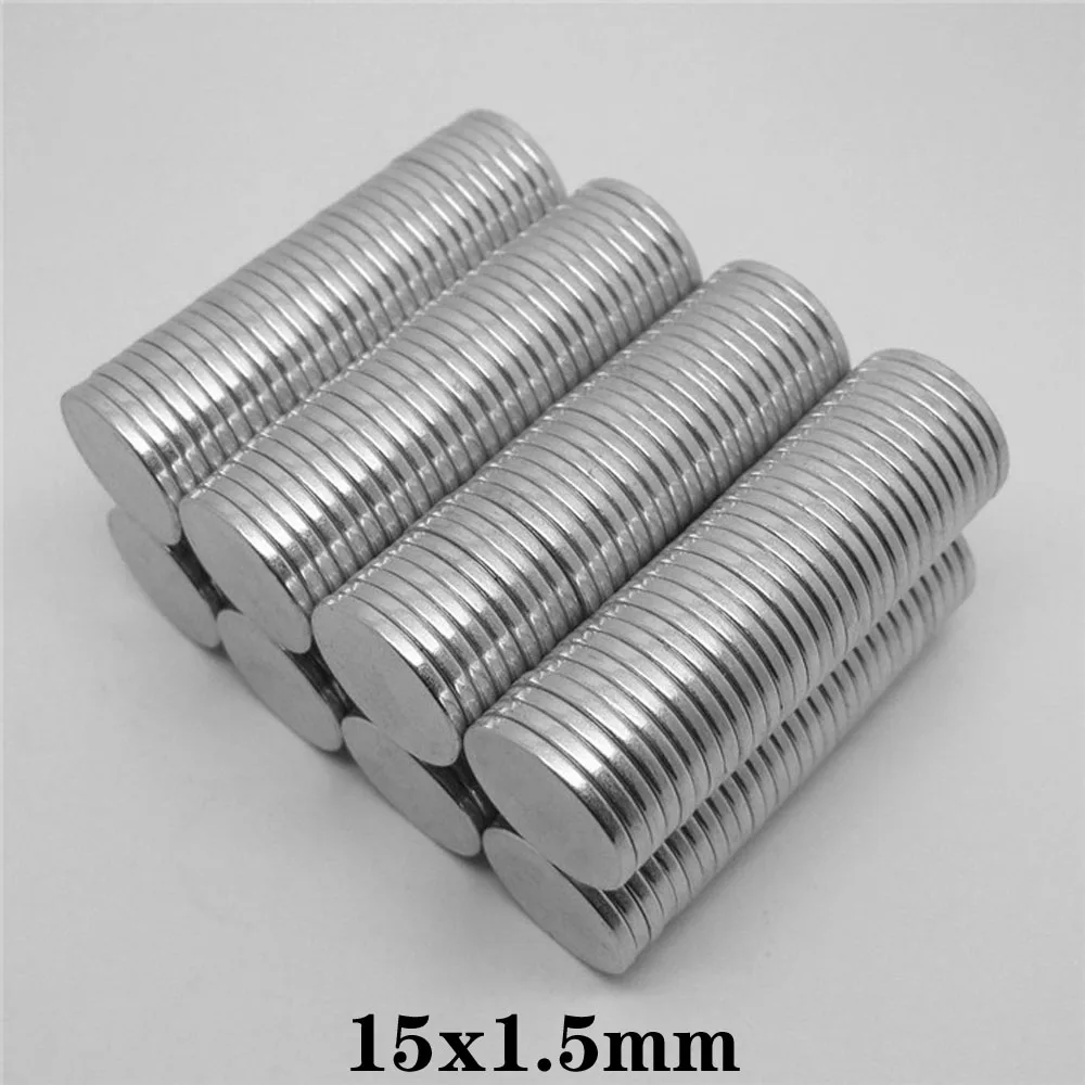 10/20/50/100/200PCS 15x1.5 Small Round Magnet 15mmx1.5mm Neodymium Magnets 15x1.5mm Permanent Strong Powerful Magnet 15*1.5