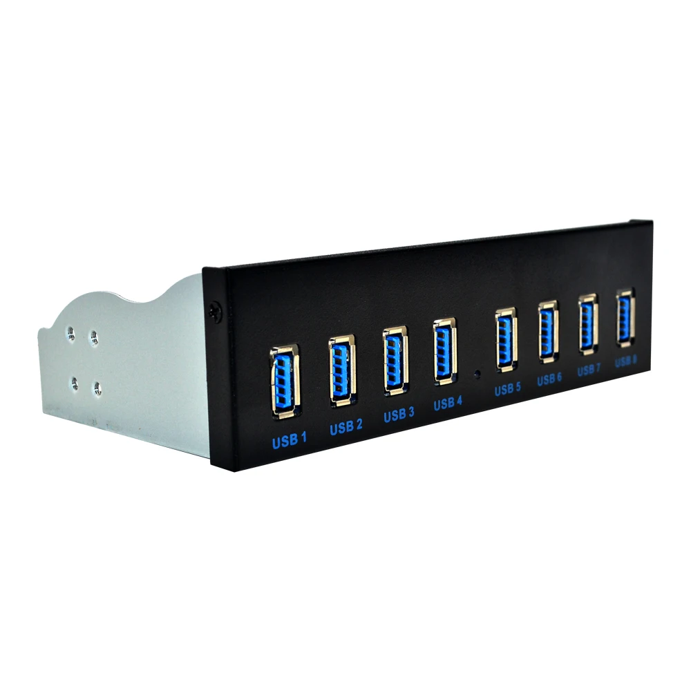 8 Port USB Hub USB3 5.25 USB 3.0 Sul Pannello Frontale Splitter USB 3.0 Hub per PC USB-HUB Più USB3.0 HUB splitter Hub per Computer