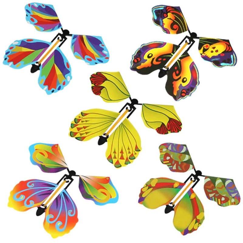 

10pcs Flying Butterfly Wind Up Rubber Band Powered Butterfly for Kids Boys Girls Christmas Surprise Gifts Stocking Stuffer